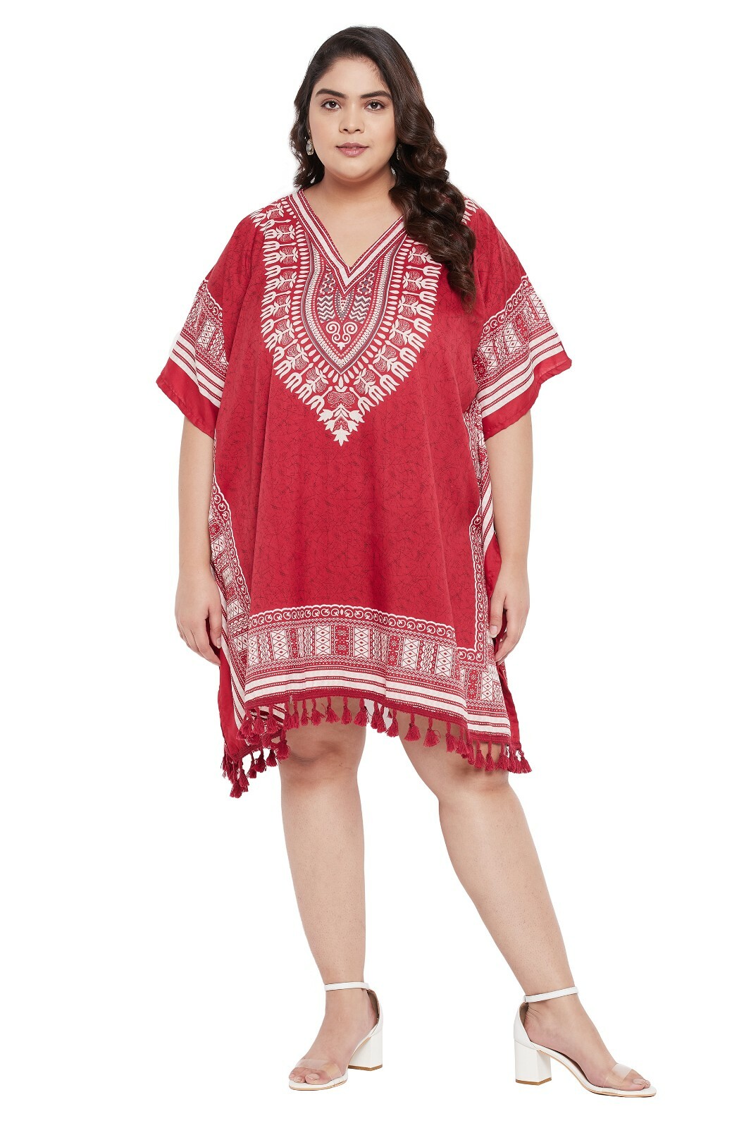 Tunic Top Caftan Plus Size Women Kaftan Hippie Boho Kimono Sleeve Mini Dress
