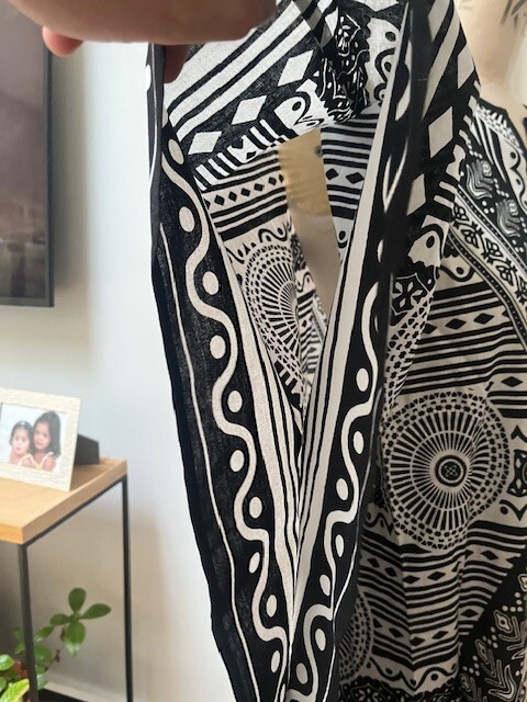 lovely HASLEMERE COLLECTIONS ladies long cotton black multiprint kaftan one size