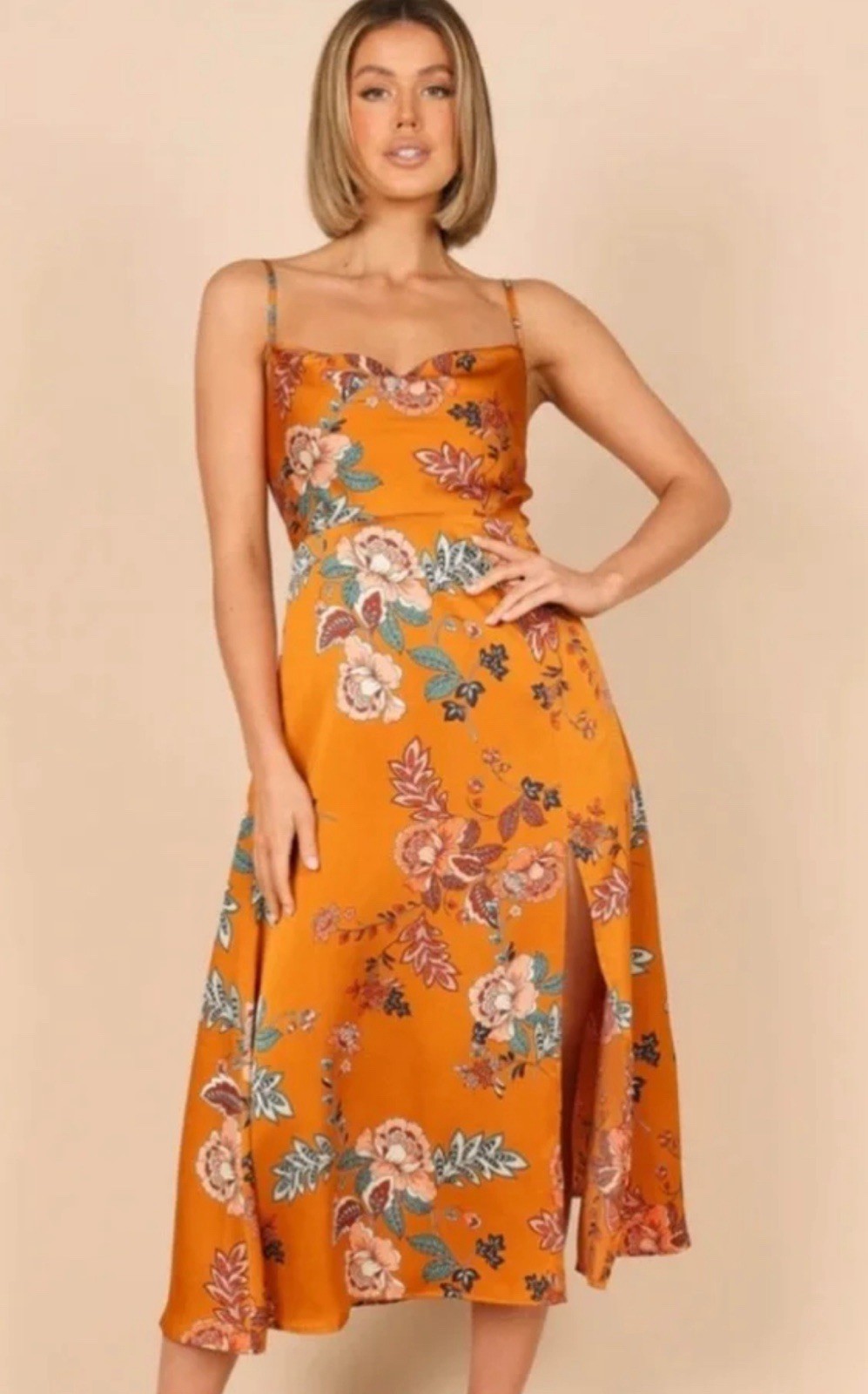 Petal And Pup Women’s Burnt Orange Midi Dress Size Us 6