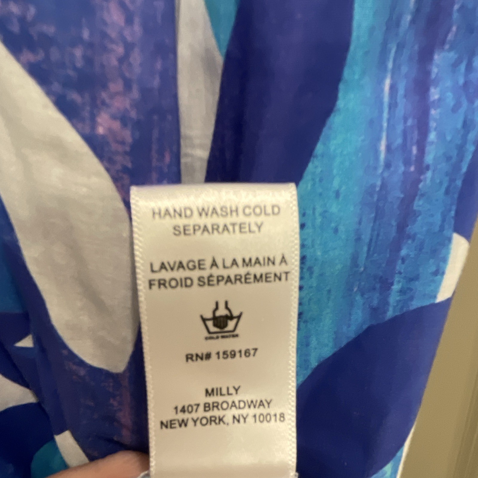 MILLY Womens Strapless Smocked Maxi Dress Abstract Blue White Purple Size M