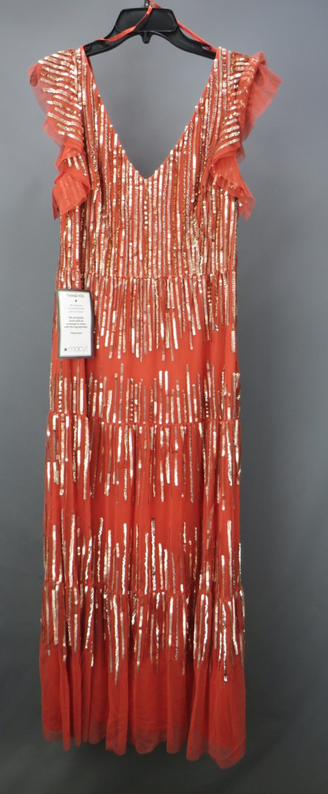 Adrianna Papell Beaded Mesh Tiered Dress MSRP $299 Size 10 # 12A 2577 Blm