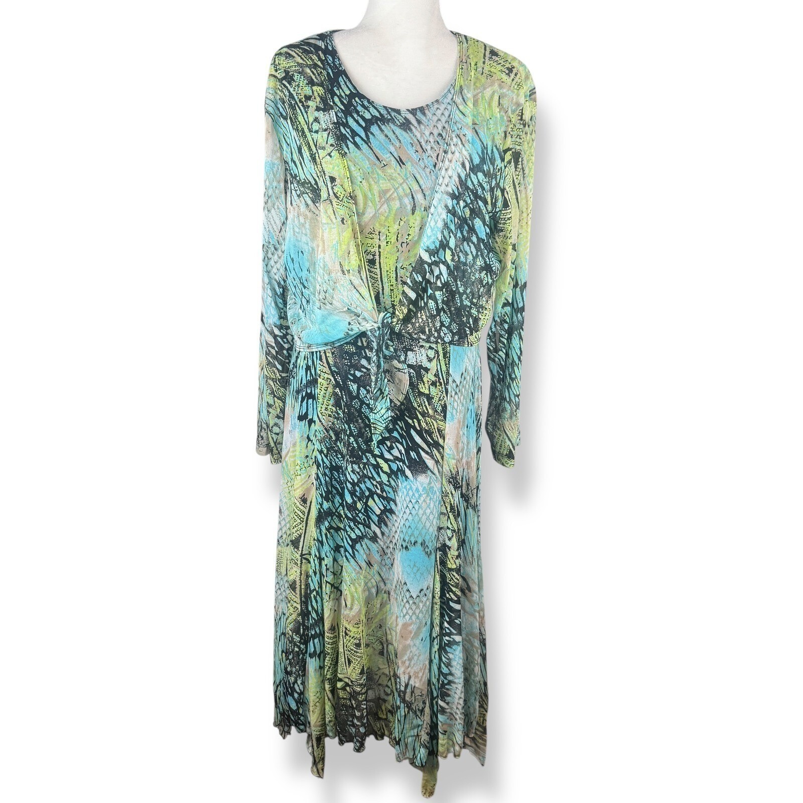Picadilly Fashions Dress & Matching Jacket Size Large Abstract Artsy Boho Indie