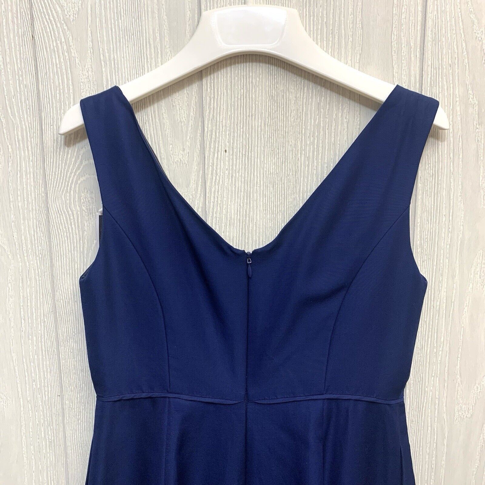 J. Crew Blue Kami Sleeveless V-Neck Dress Classic Faille Navy Size 4 NWT