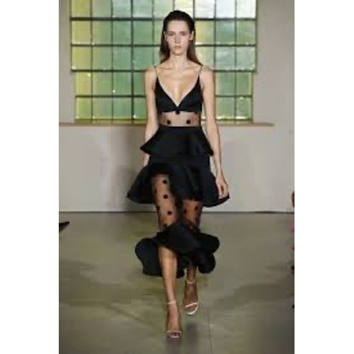 David Koma Polka Dot Candy Sheer Peplum Midi Dress UK 10 US 6 Runway