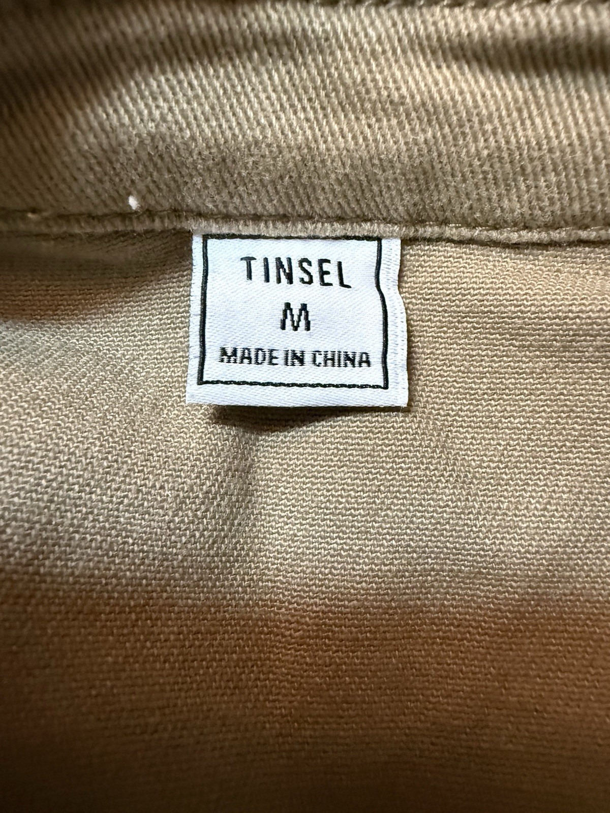 Tinsel Utility Button Front M Camel Safari Workwear Stretch Pocket Mini NWT