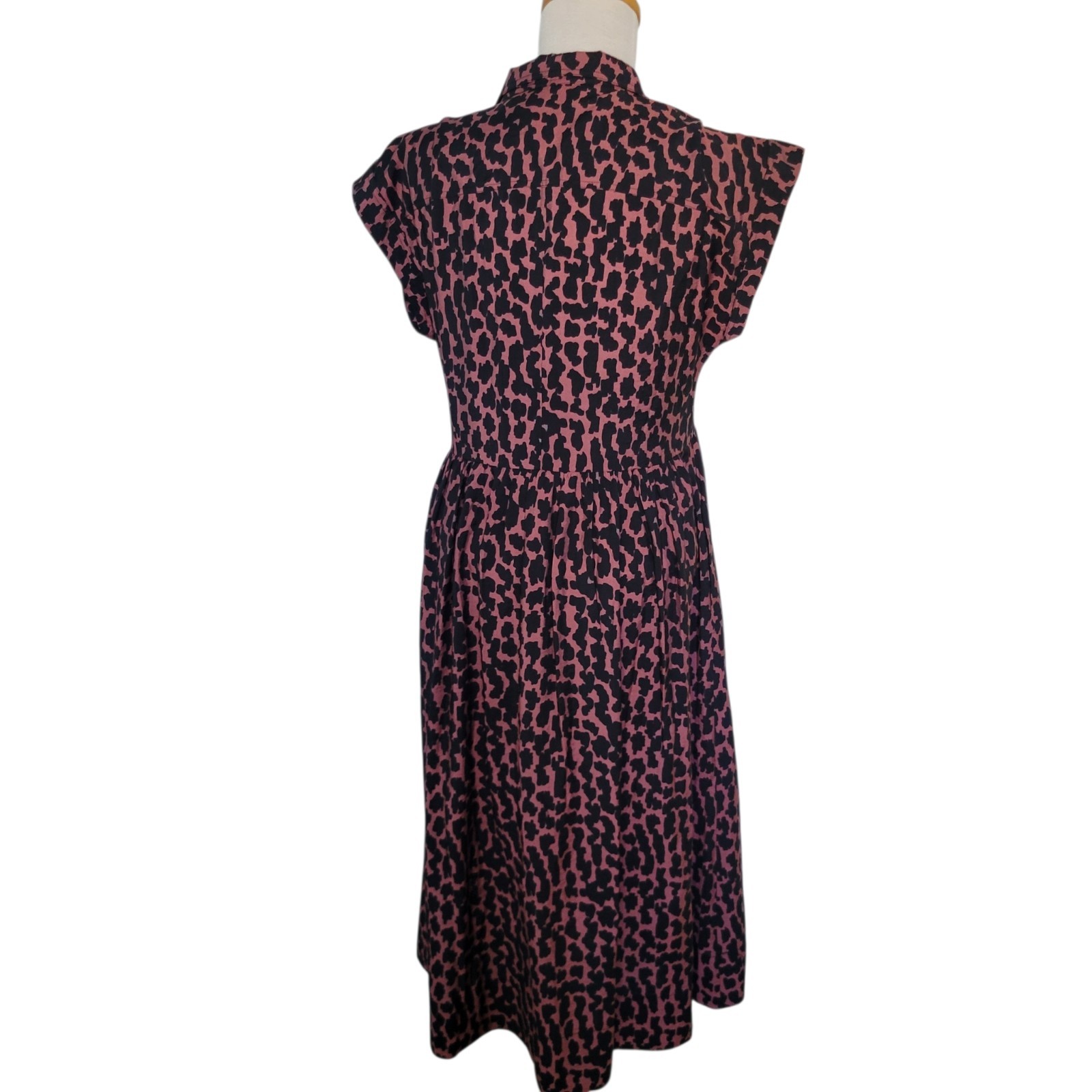 Maye Amelie Leopard Print Midi Shirt Dress XS Effortless Chic Streetwear Casual
