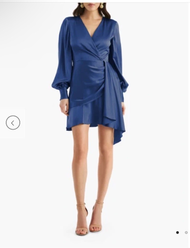 NWT SACHIN & BABI DARIA SATIN WASHED INDIGO MINI DRESS Size 12