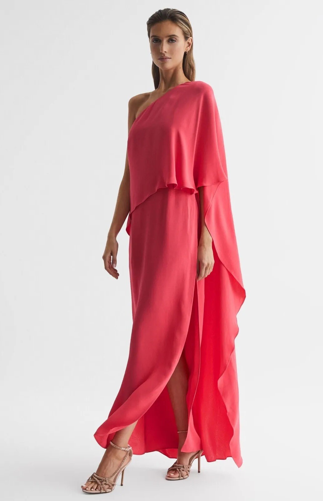 Reiss Womens CORAL JORDYN OFF-SHOULDER CAPE MAXI DRESS UK Size 6-14