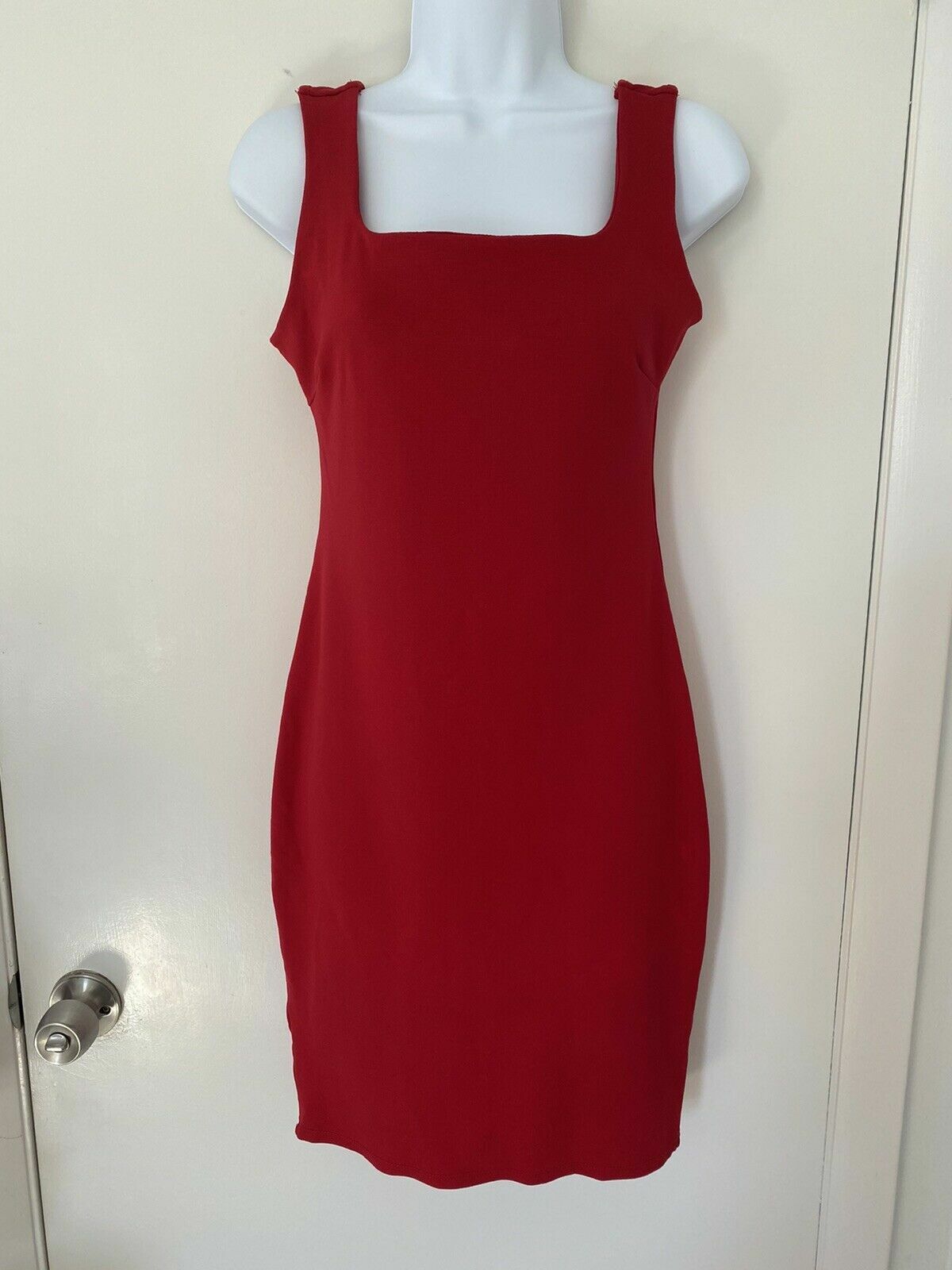 SHINESTAR knit Nylon blend Red Party Cocktail Dress size Large Spandex/Rayon NWT
