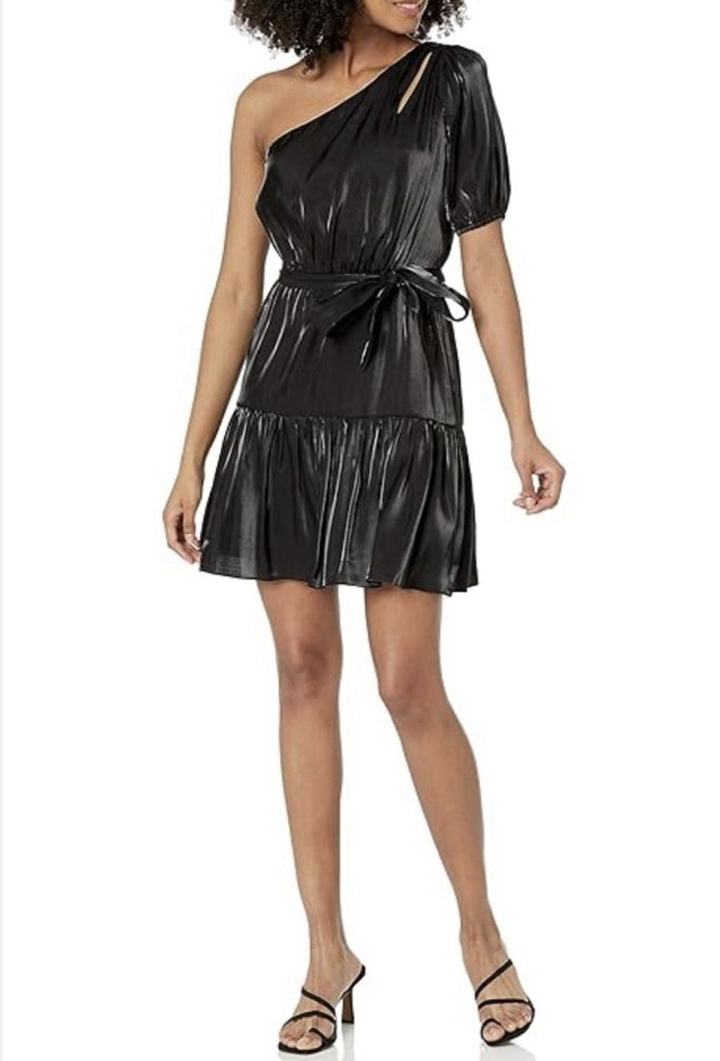 Women’s BCBGeneration Black One Shoulder Tiered Mini Dress Size 8