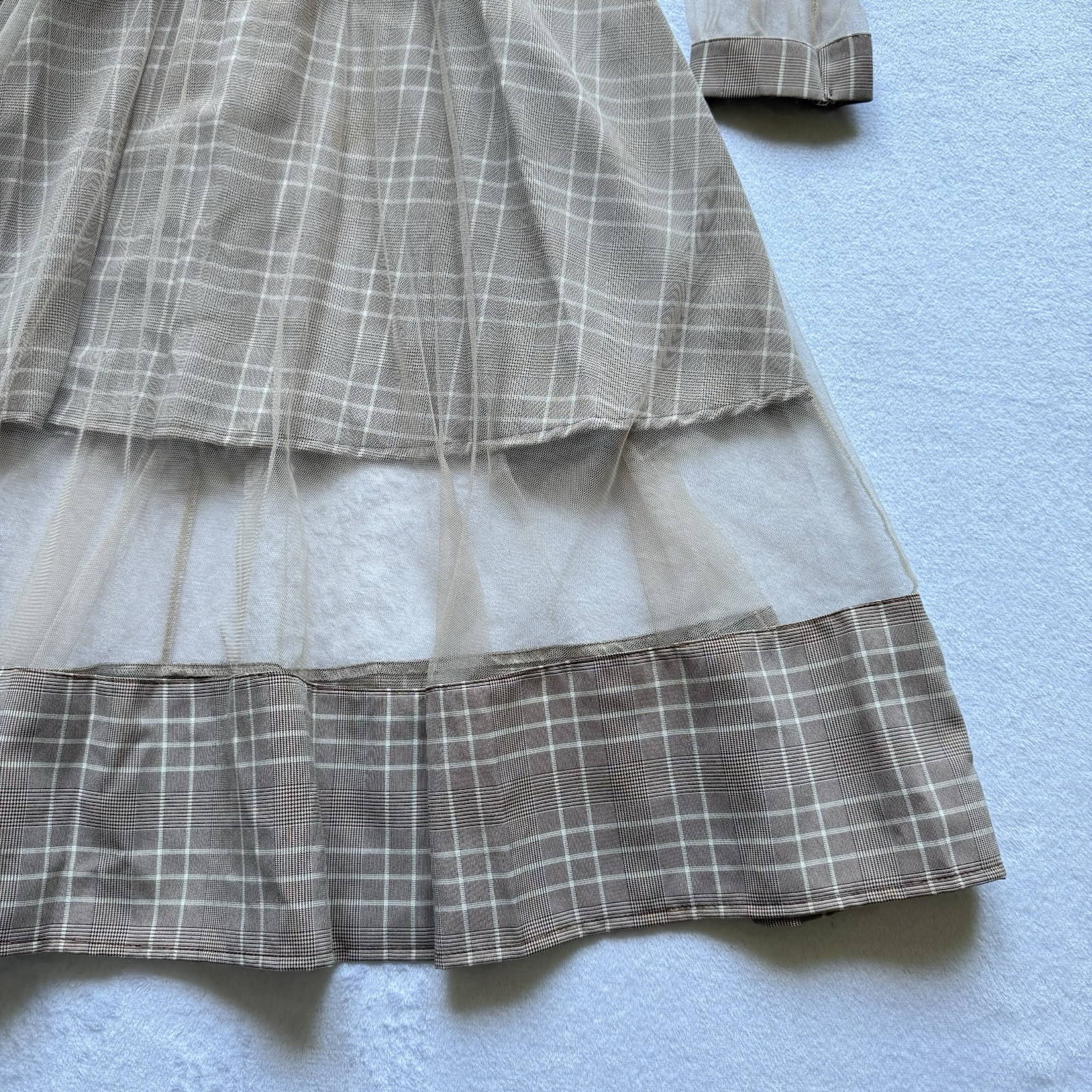 VTG Bespoke Handmade Unlabeled Dress S Cottagecore Prairie Trad 60s Layer Flare