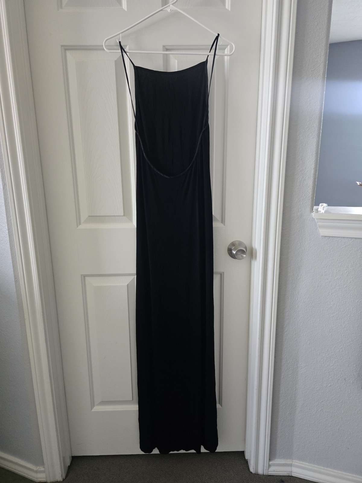 Vintage Daniel & Rebecca Black Open Back Maxi Dress Size 8 Y2K Slip Dress