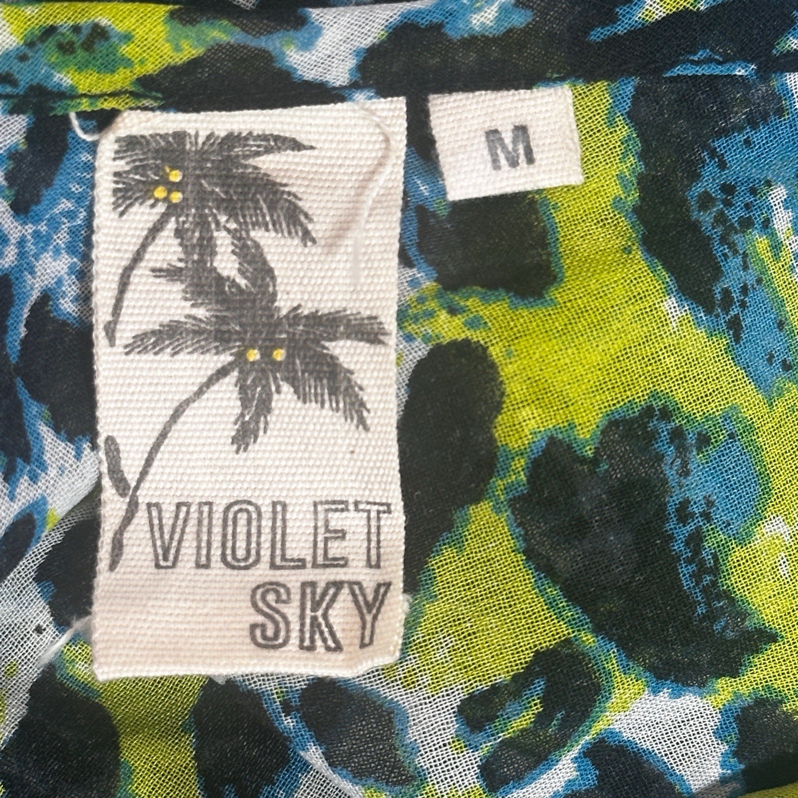 Violet Sky Animal Print High Low Sheer Beaded Boho Maxi Dress Size Medium NWT