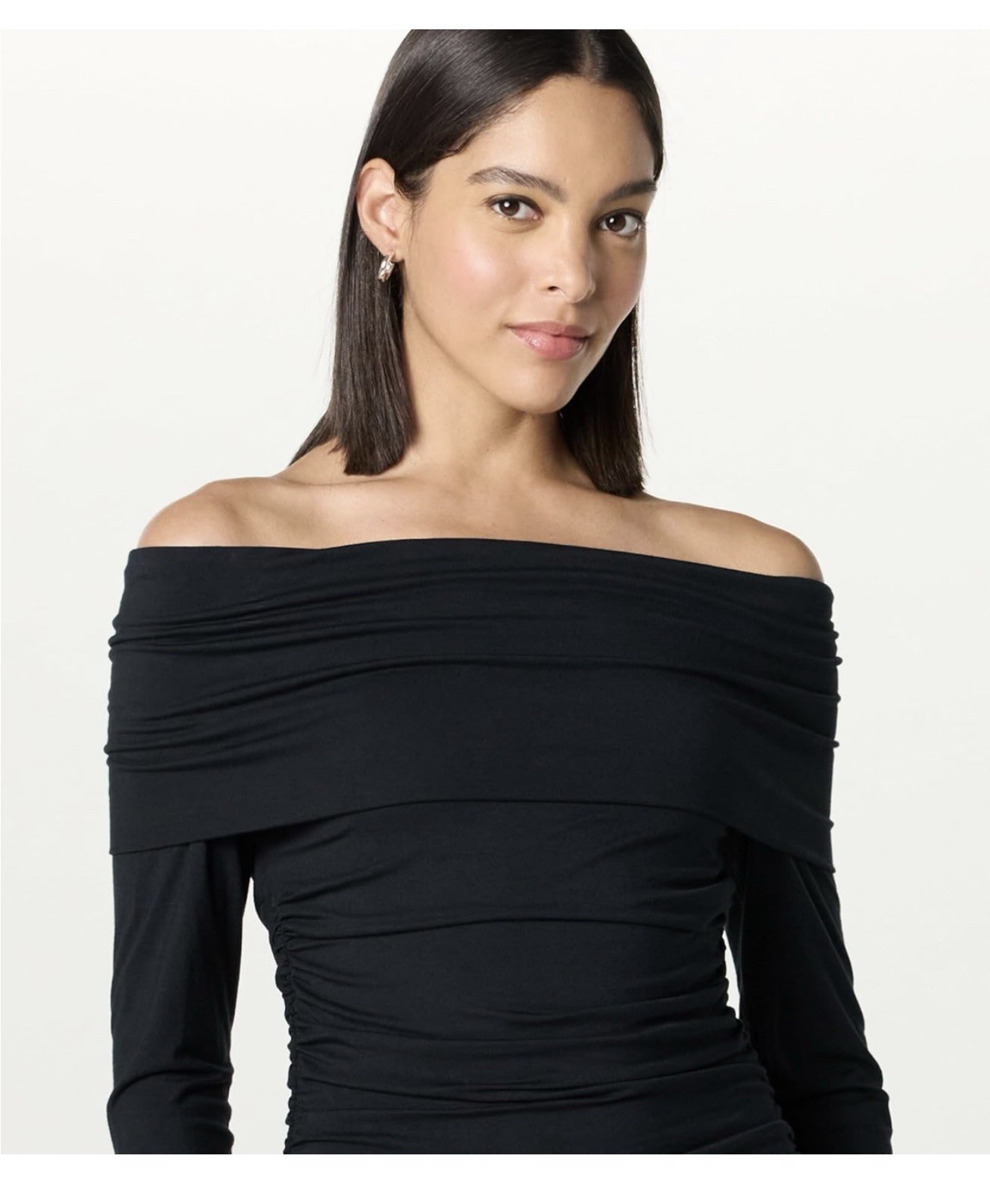 The Drop Stevie Off-Shoulder Black Dress Maxi Knit Size Medium New FAST SHIPPING