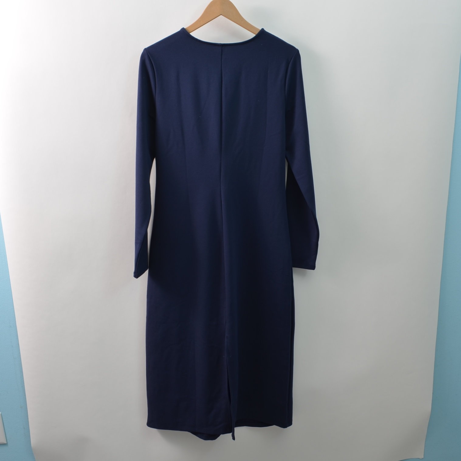 Old Navy Womens Large Sheath Maxi Knit Stretch Rayon Blend Cutout Long Sleeve