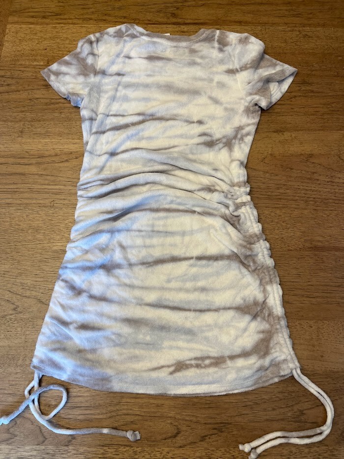 PINK Victoria’s Secret Gray X-SMALL Beach Terry Ruched Side Short Sleeve Dress