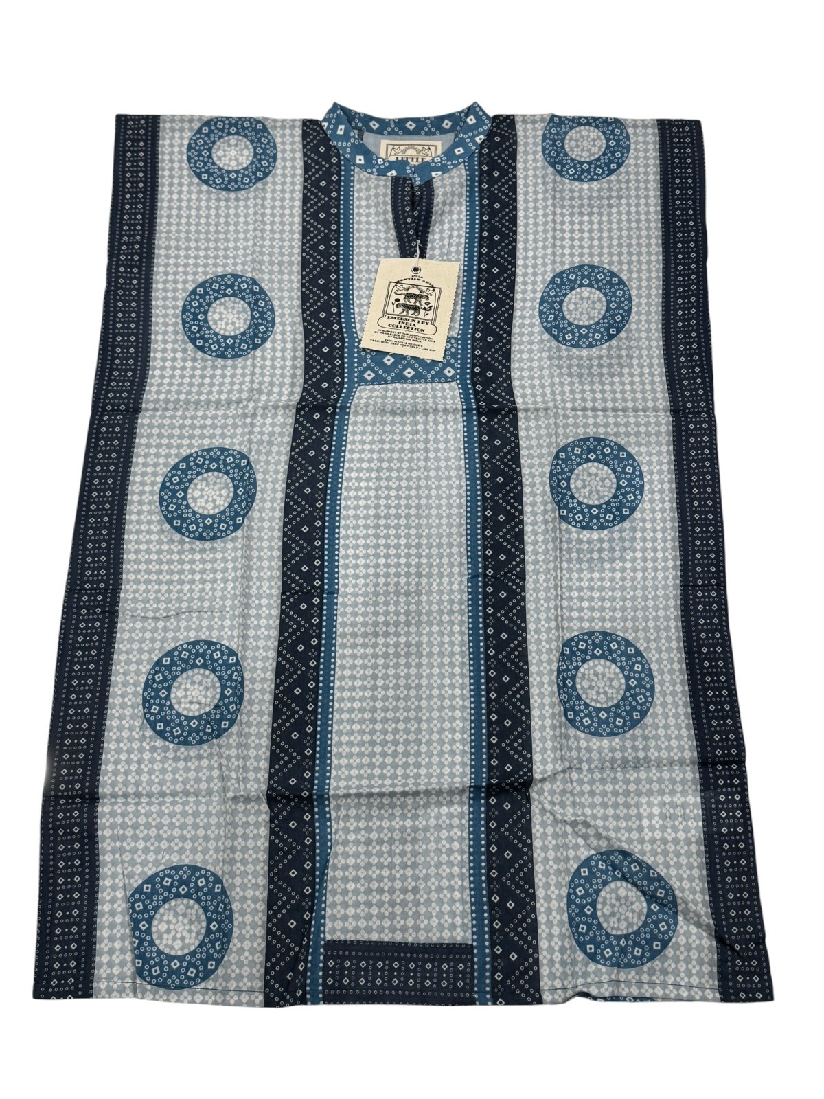 Emerson Fry India Collection Caftan Girls Youth Sz 8-10Y Cerulean Organic Cotton