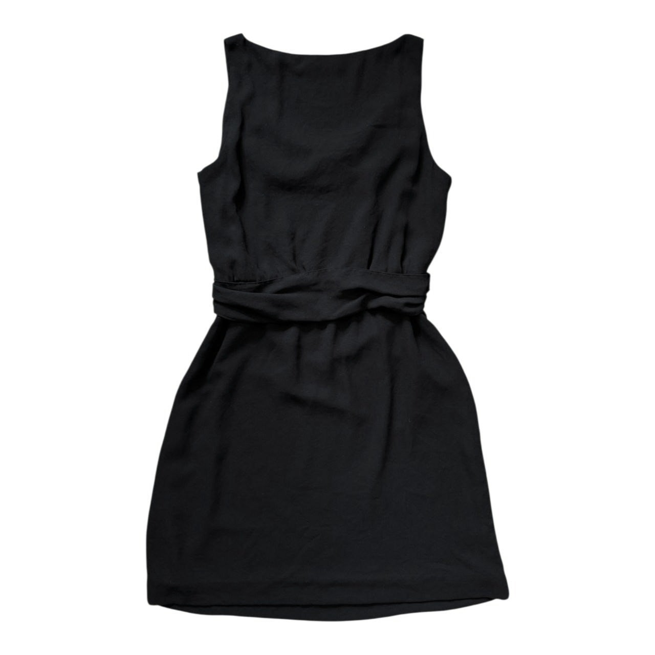 Theory Black Polyester Side Zip Sleeveless Shift Casual Work Mini Dress | Size M