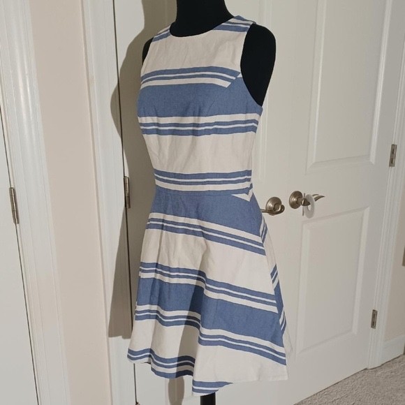 SOUTHERN TIDE Nautical Blue & White Striped Sleeveless Dress 6 $168