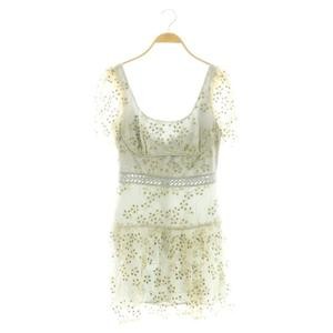 Self-Portrait Gray Beige Tulle Dress US4 Mini Length Polyester AB Condition