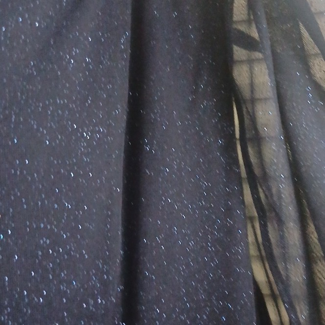 Navy Blue Sparkle Shawl Wrap Sleevless Built In Slip Cocktail Or Evening Dress