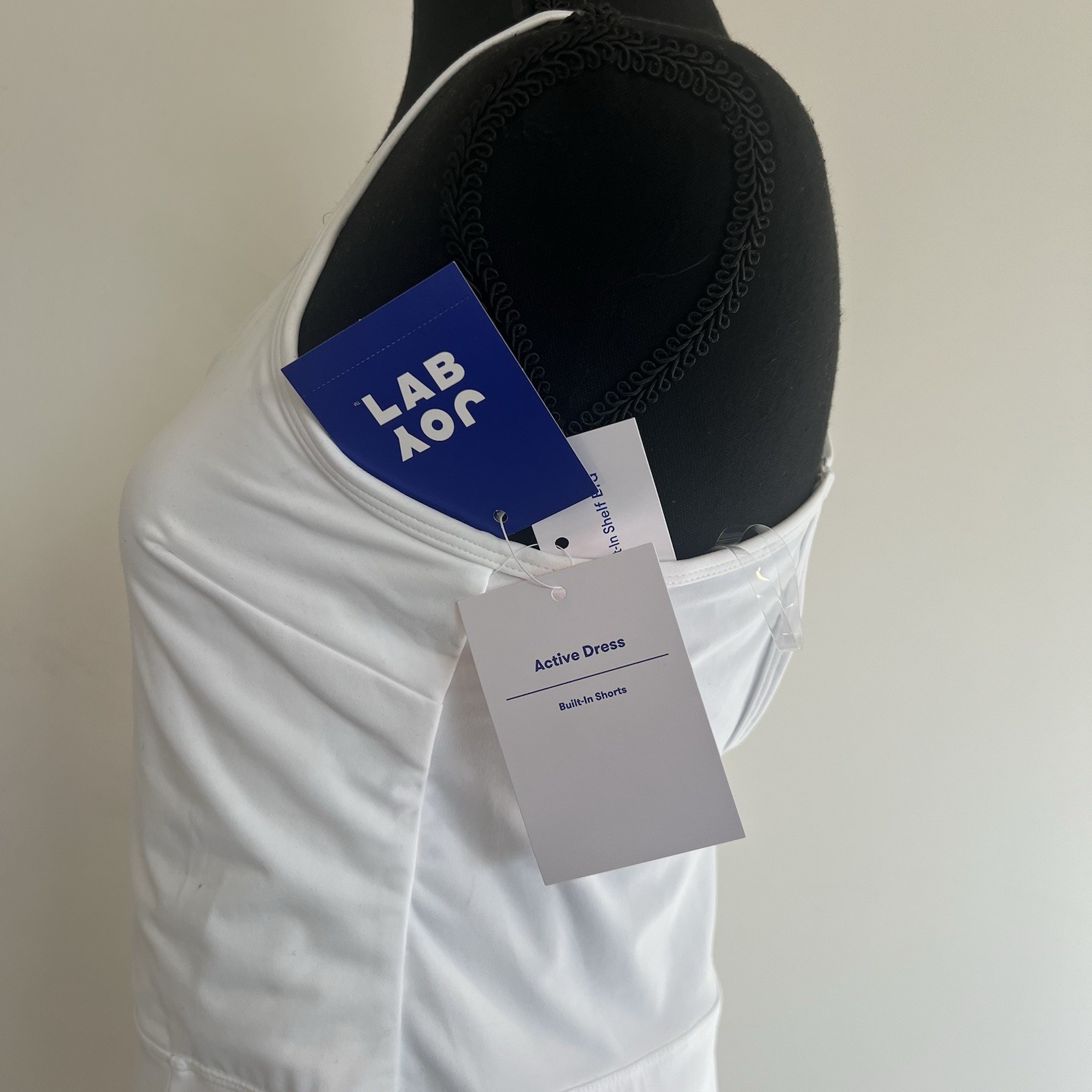 Joy Lab NWT True White Active Dress Built in Shelf Bra and Shorts X-Back L