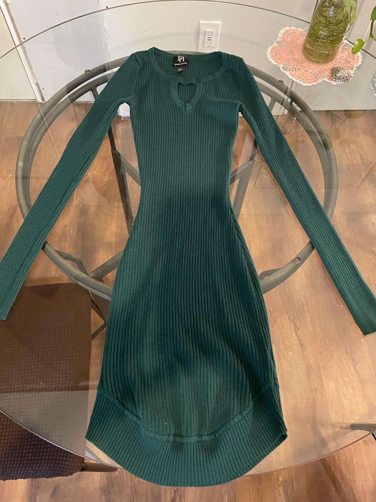Derek Heart Green Ribbed Knit Long Sleeve Dress 🍀