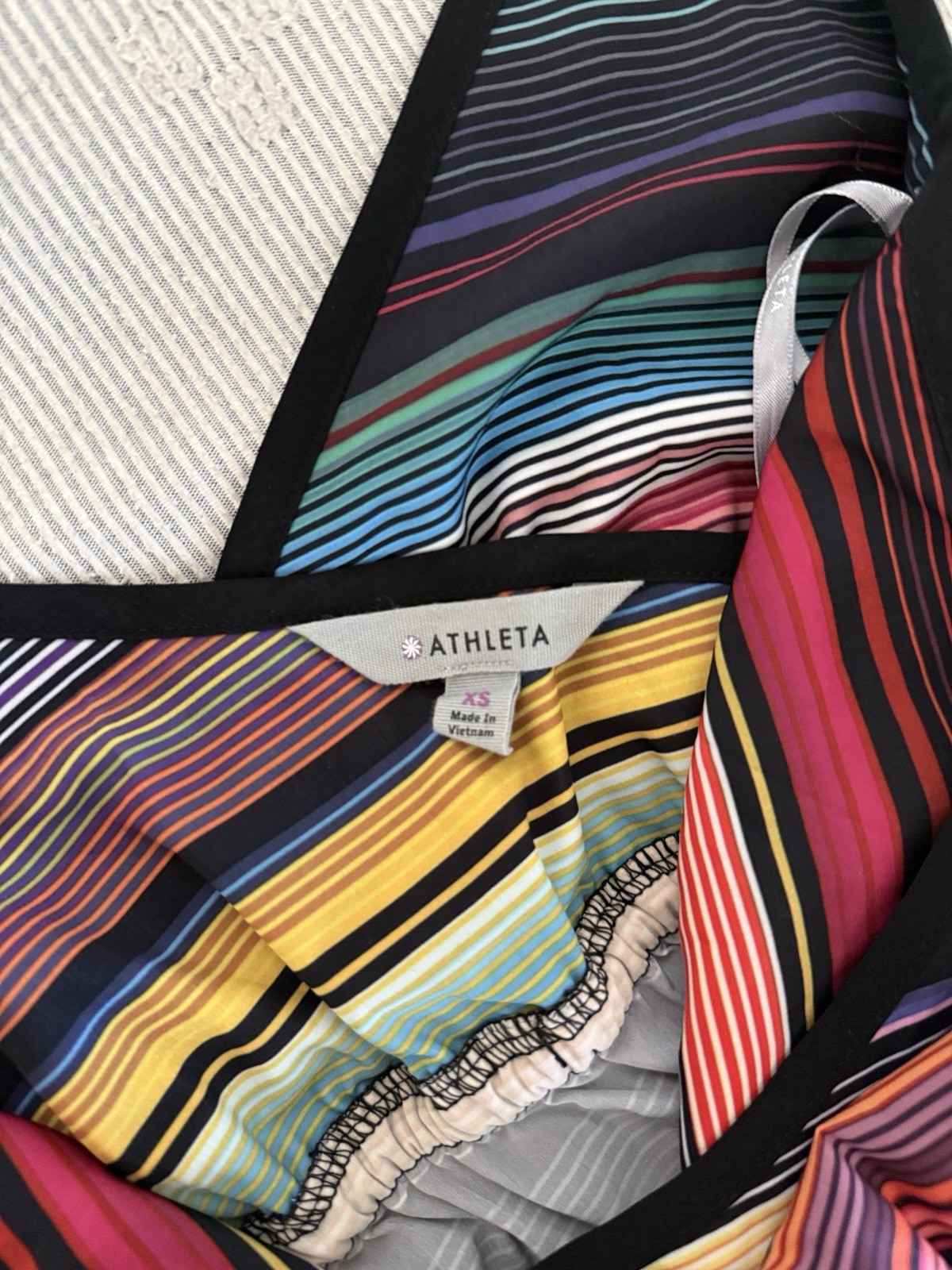 Athleta Women’s XS Striped Sundress Midi Sleeveless Stretch Multicolor
