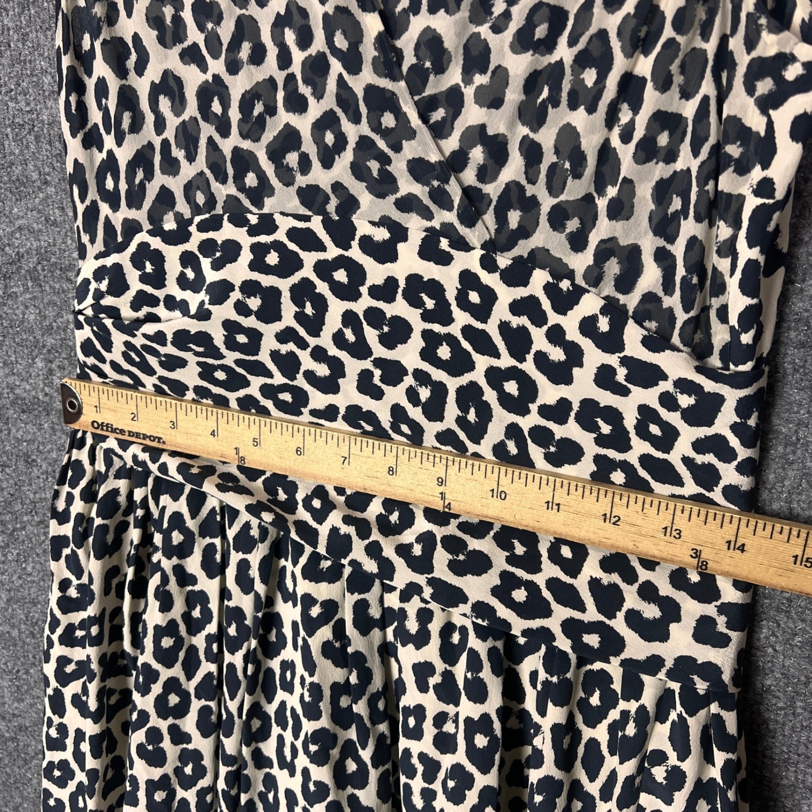 3.1 Phillip Lim Silk Leopard Print Sleeveless V Neck Midi Dress Women’s Size M