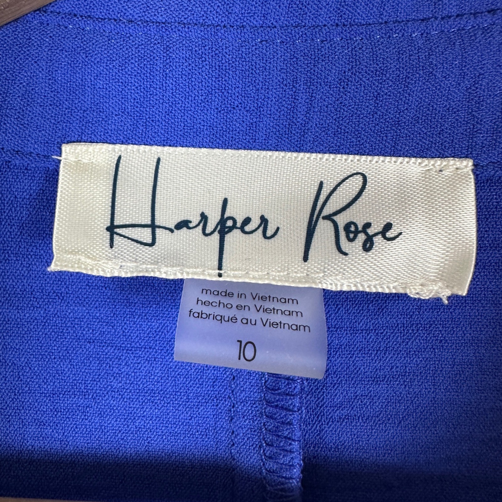 Harper Rose Women’s 10 Button Collar Dress Dazzling Blue Handkerchief Hem NEW