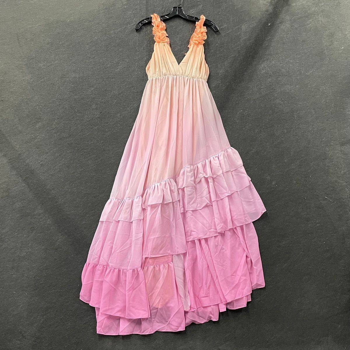 BHLDN Alivia V-Neck Ruffle Ombre Maxi Dress Women’s Size XL