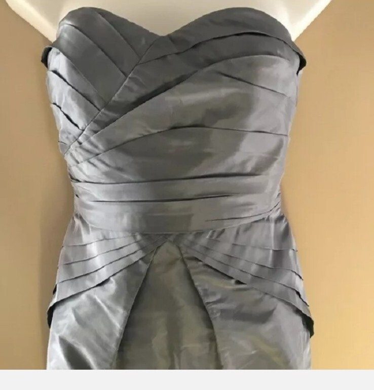Banana Republic Monogram Black Silk Taffeta Strapless Dress #859135 NWT! 00