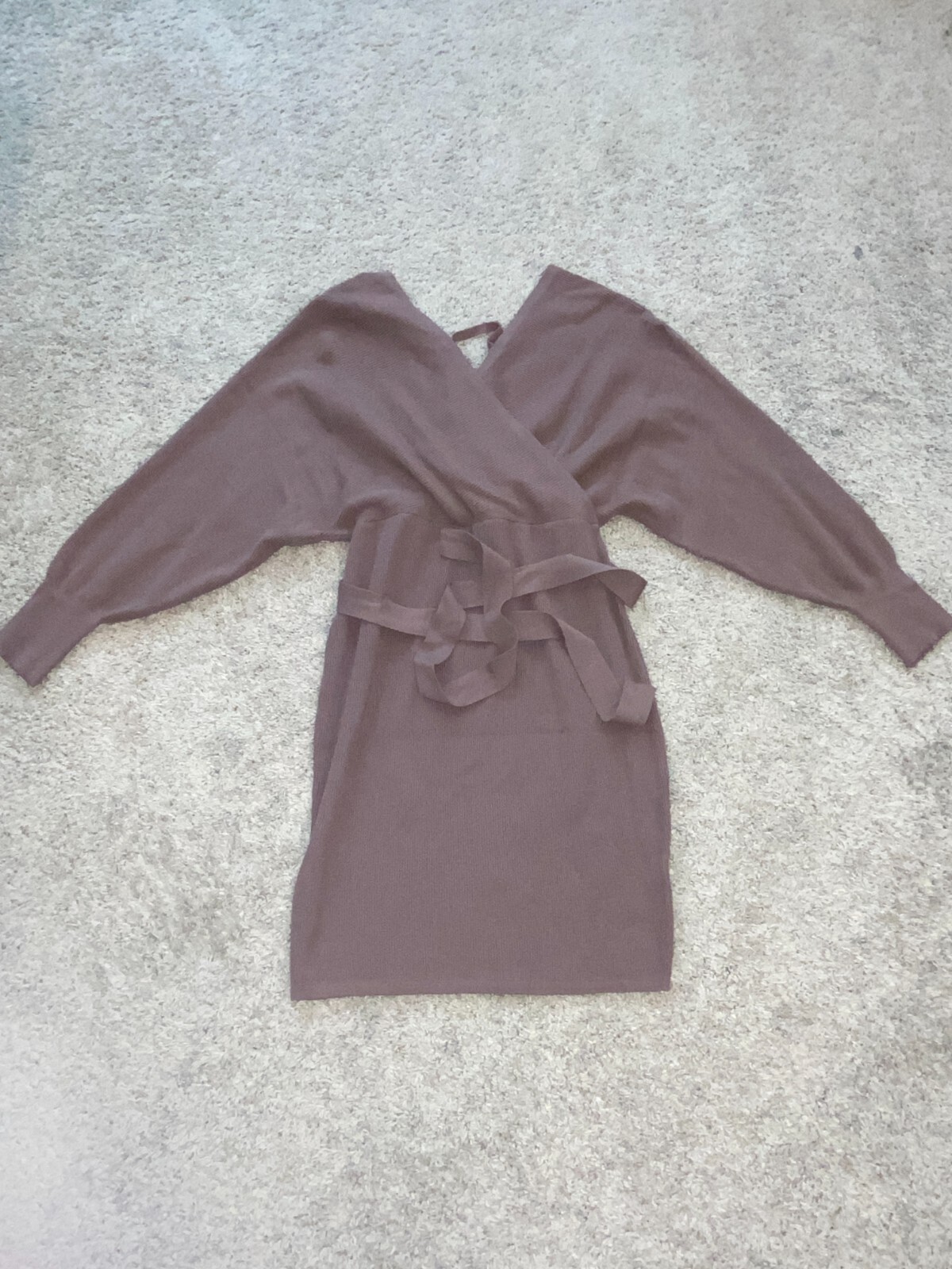 Hem & Thread Dress Size Large Long Sleeve Brown