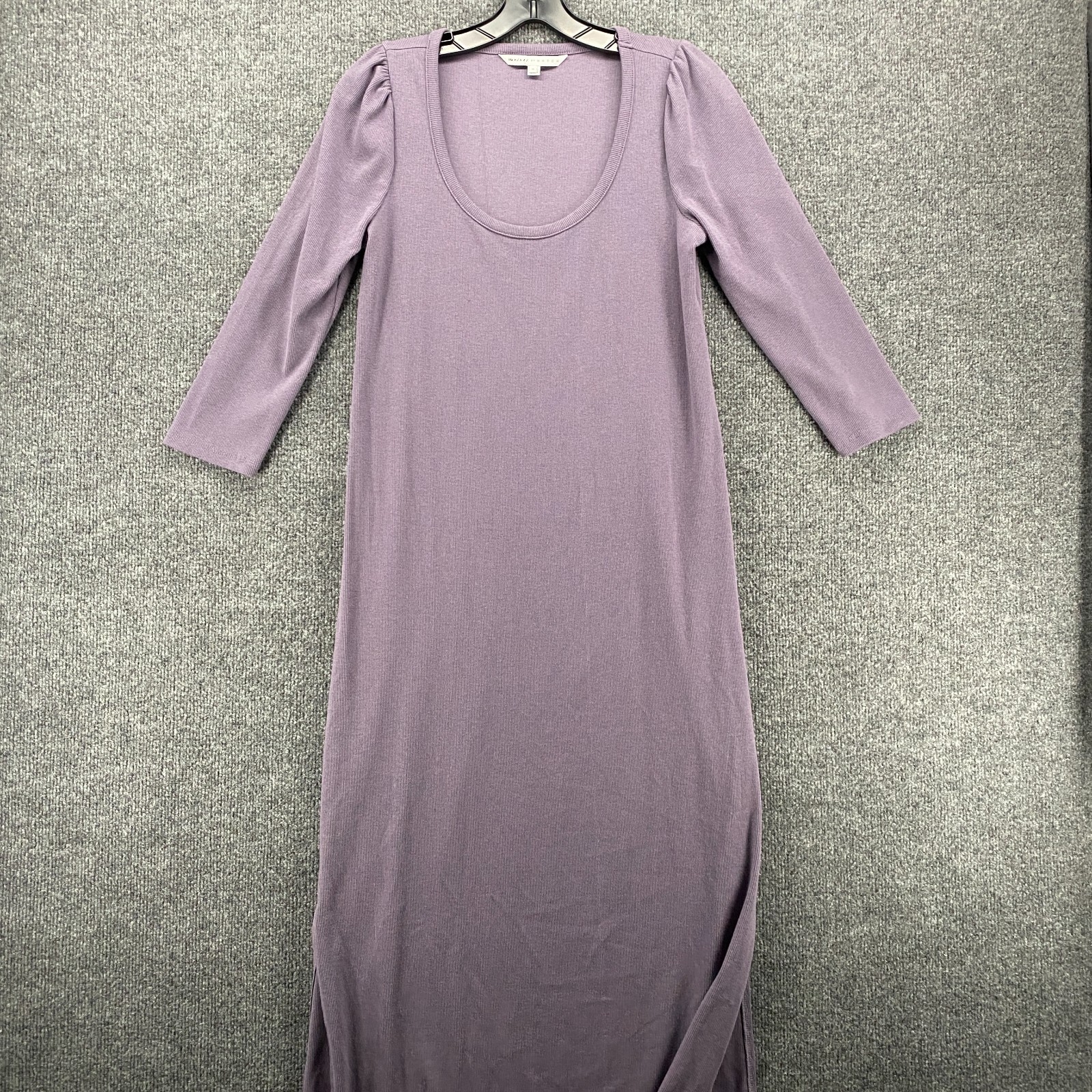 The Nines by Hatch Dress Medium Maternity Purple Fitted Midi Side Slit Causal