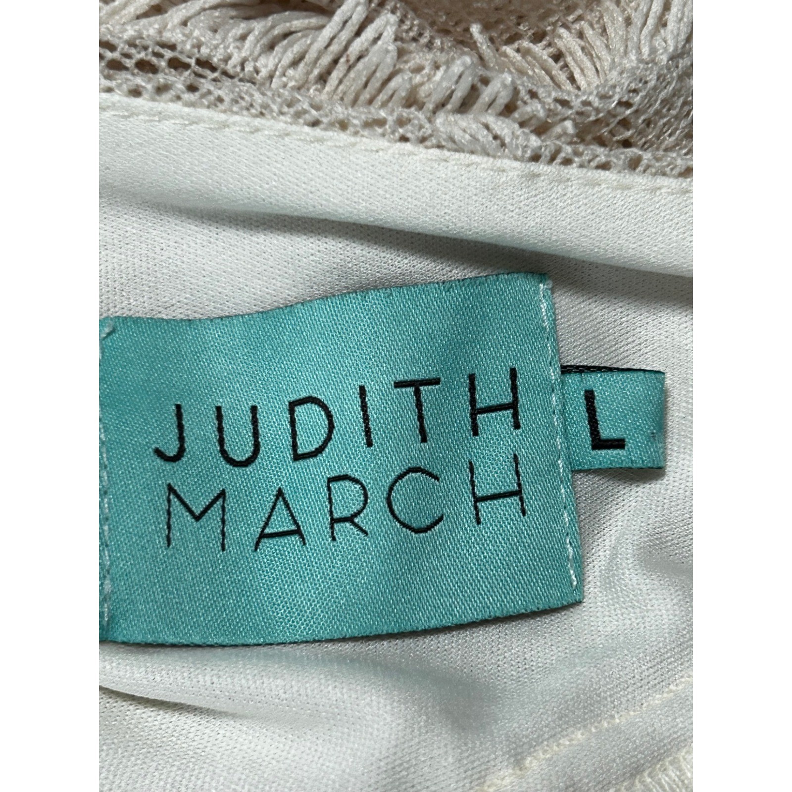 Judith March Cream Scalloped Fringe Knit Long Sleeve Mini Dress Large – CJ
