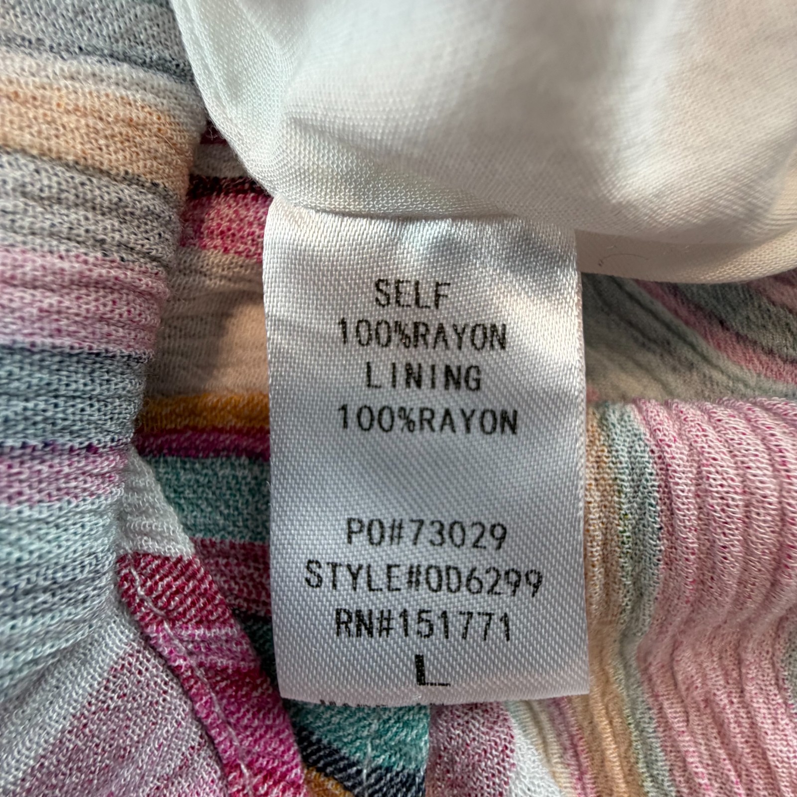 Gilli Multi Color Striped Smocked Maxi Dress Orange Blue Pink Yellow Size L -EUC
