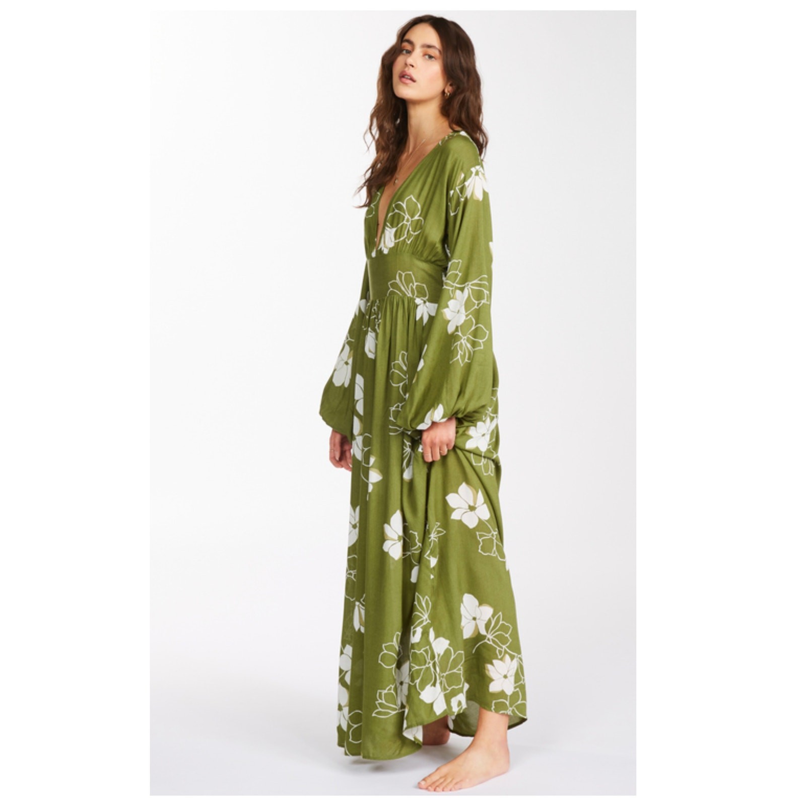 BILLABONG Night Bloom Floral Long Sleeve Maxi Dress Size XS
