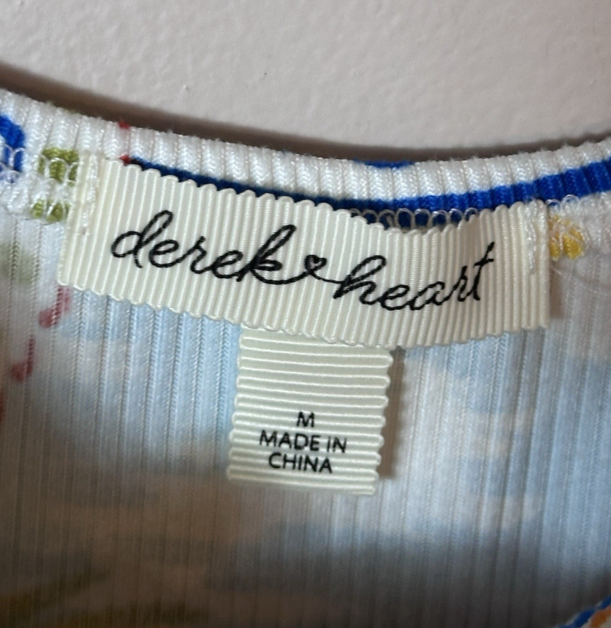 Derek Heart Dress Medium White Orange Fruit Print Fit Flare Picnic Vacation Mini