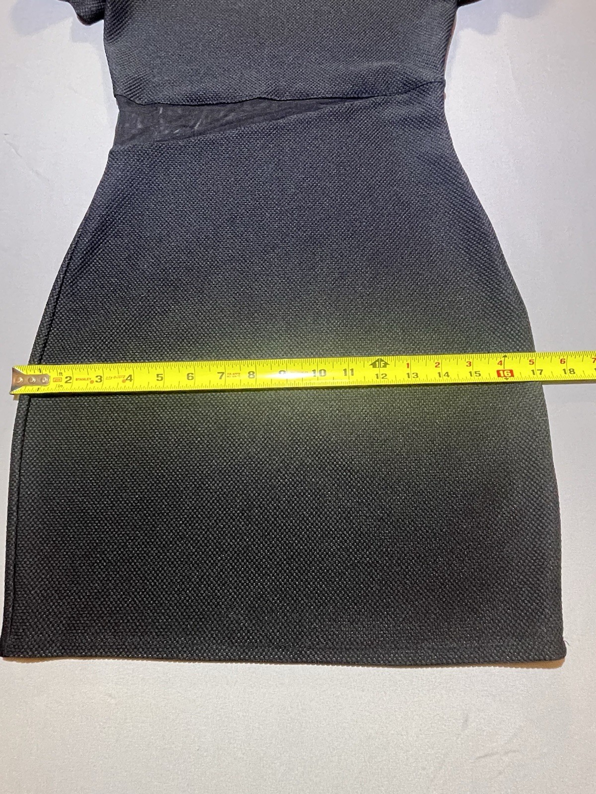 Express Black Sheath Dress Sheer Mesh Short Sleeve Stretch Knit Zip Size 0
