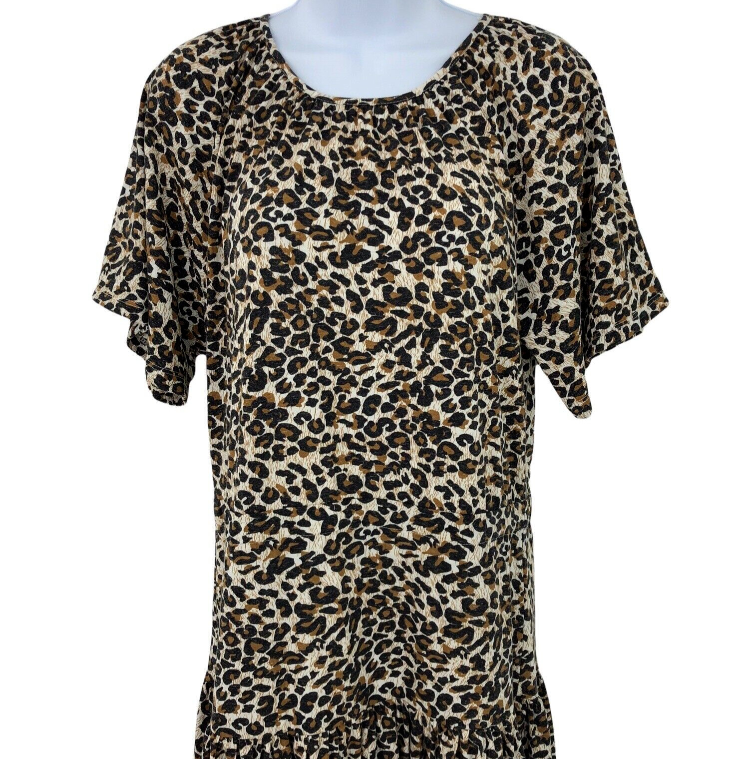 Leopard Print Womens Dress Size S Pull On Drop Waist Stretch Chelsea & Violet