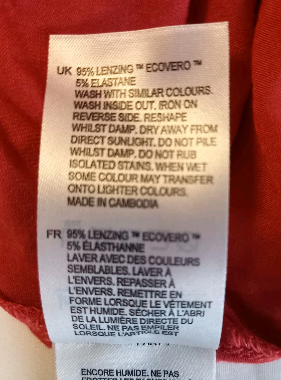 White Stuff Ladies Red Dress V Neck Lenzing EcoVero Summer UK 14 New With Tags