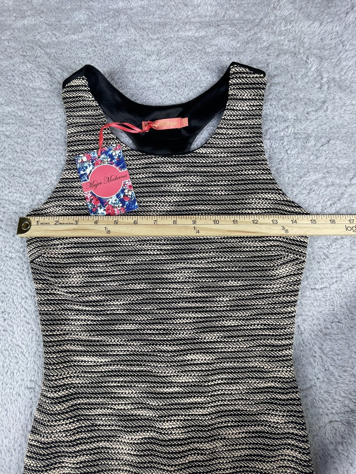 Mujer Moderna NWT Sleeveless Sheath Dress Women’s Size Small Lined Black White
