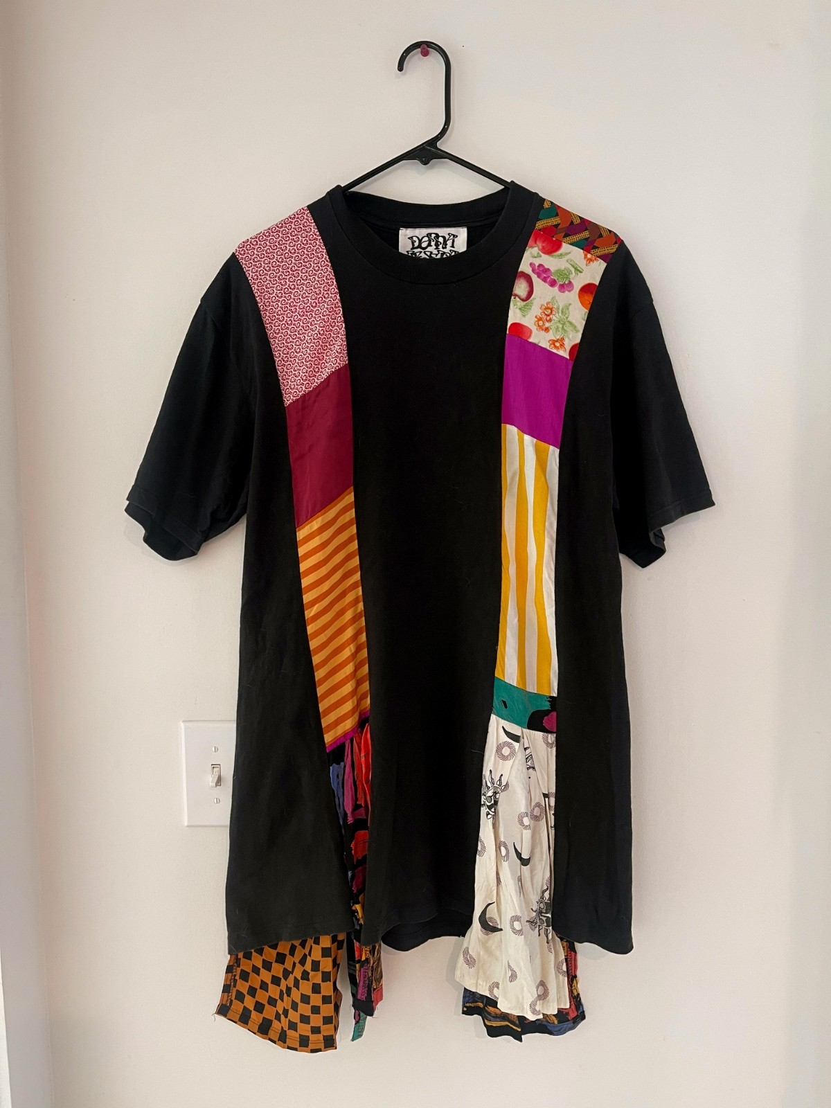Vintage Donna Jessica Patchwork T-Shirt Dress – Fits Like a Size L