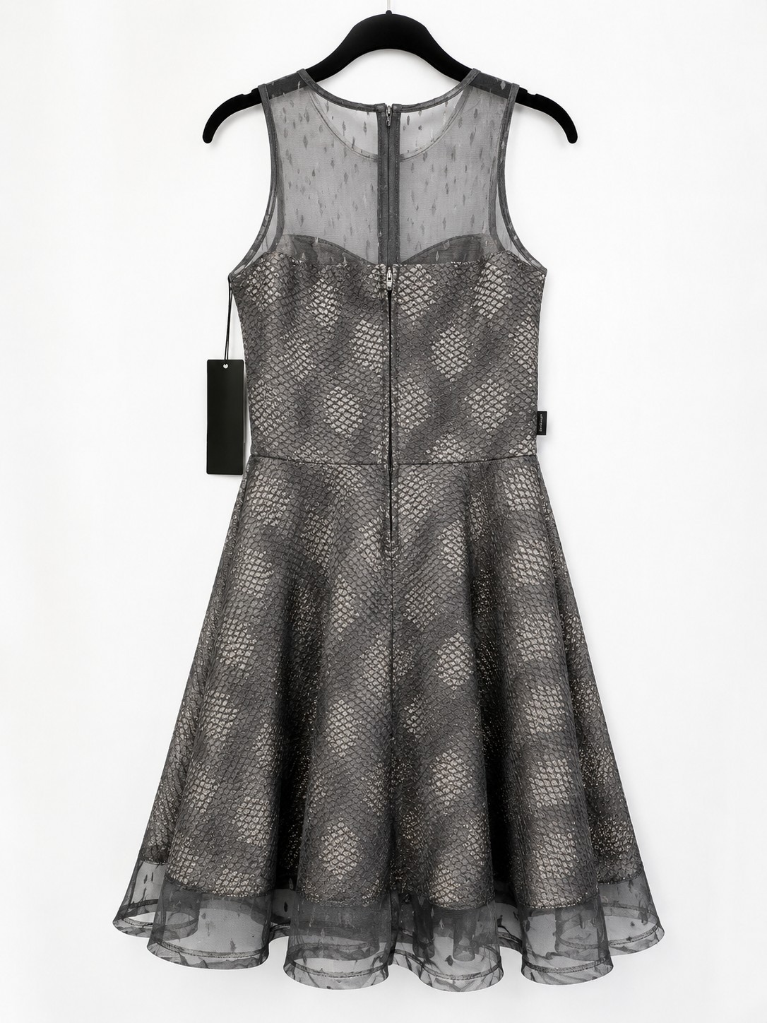 NWT T1 Semi/Formal Grey dress with silver iridescent Junior Sz 1 Women’s Sz 0