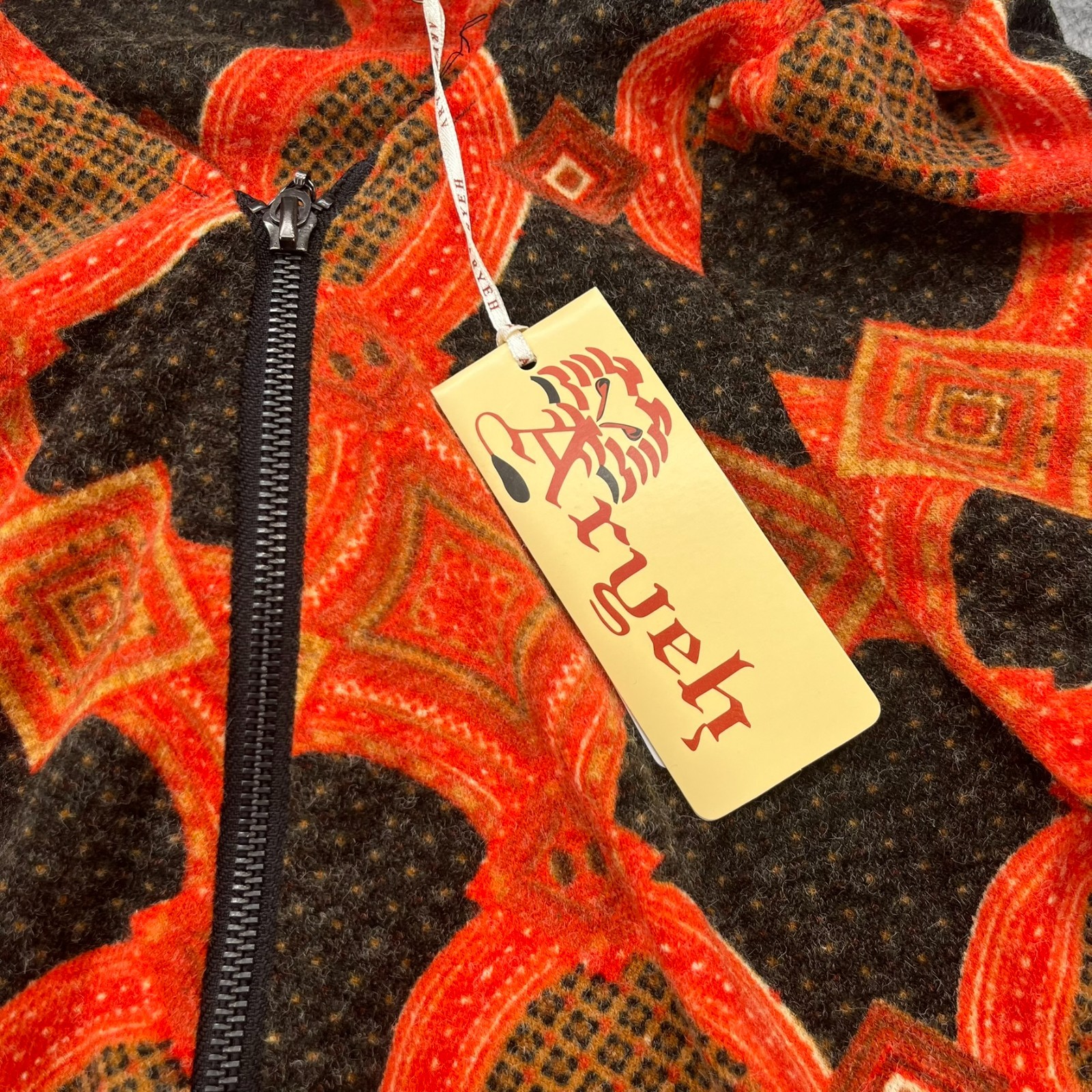 Aryeh Anthropologie Abstract Print Sweater Dress Shift Size L Orange Black NEW