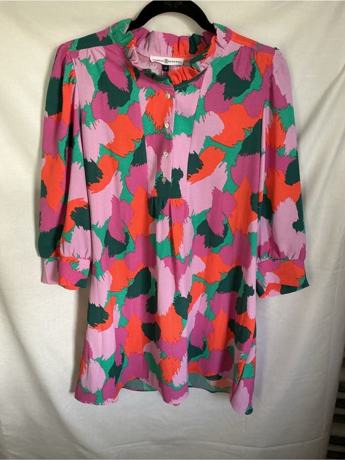 Michelle McDowell Karis Dress – Ruffle-Neck Long Sleeve Midnight Haze Violet