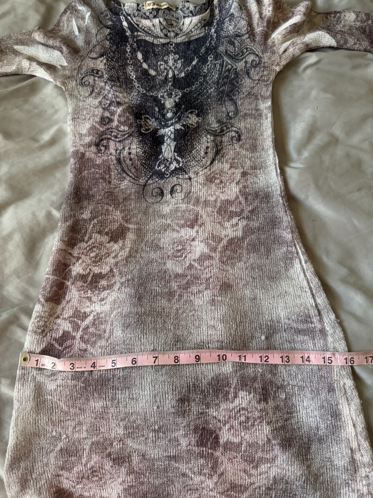 Forever 21 TRUE vintage y2k bell sleeve minidress XS S dress ed hardy affliction