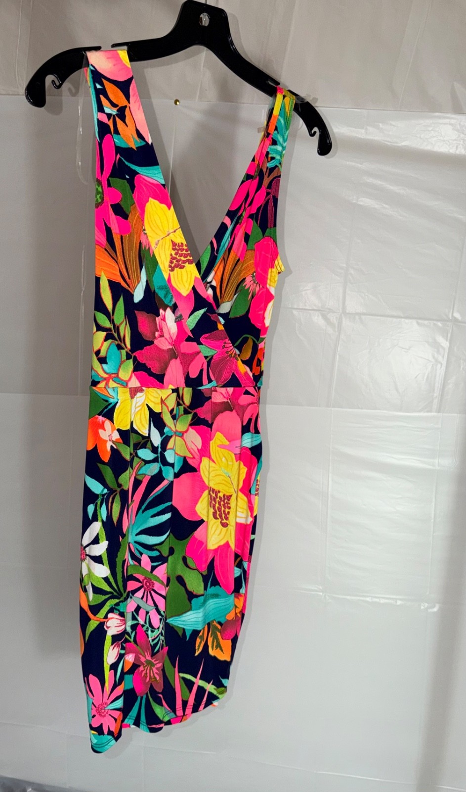Tropical Bloom Wrap Dress
