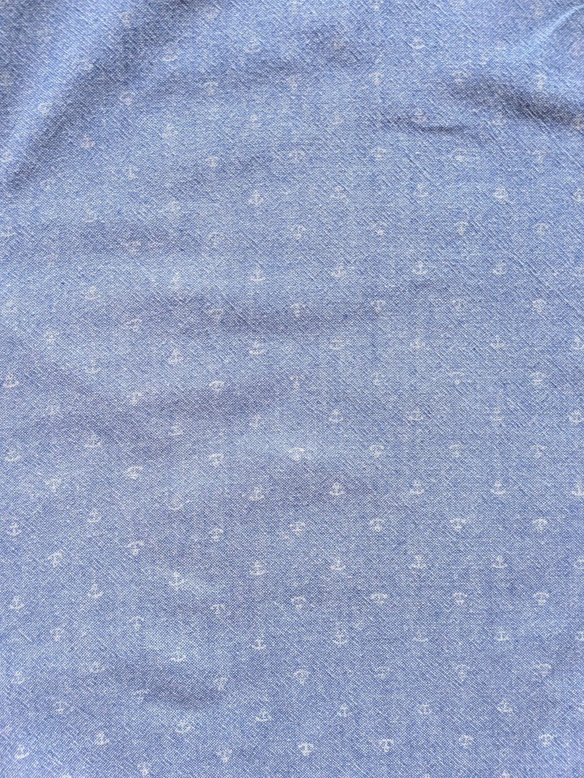 Raya Sun Embroidered Chambray Anchor Dress Blue Large Boho Resort Beach Nautical