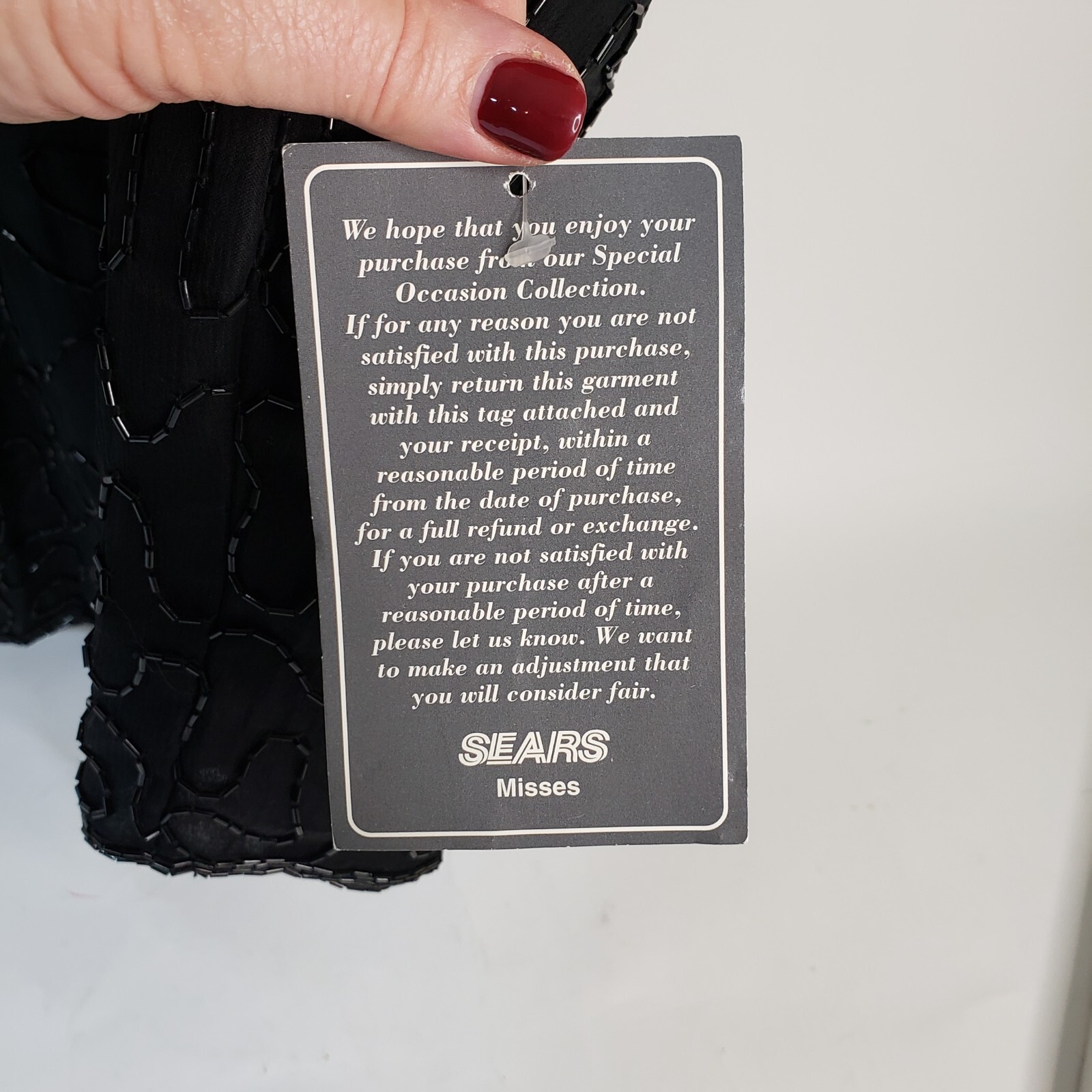 NWT Vintage 90s Stenay Sears Black Sequin Silk Cocktail Dress L Gold Red Pink
